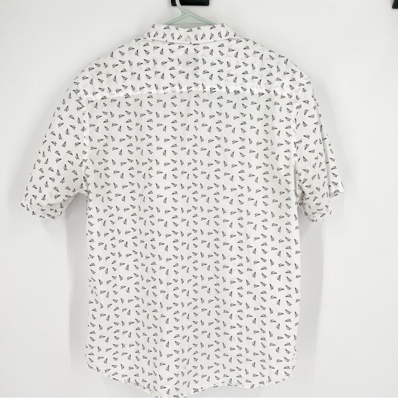 Public Art Airplane Print Short Sleeve  Regular Fit Shirt - Picture 2 of 6